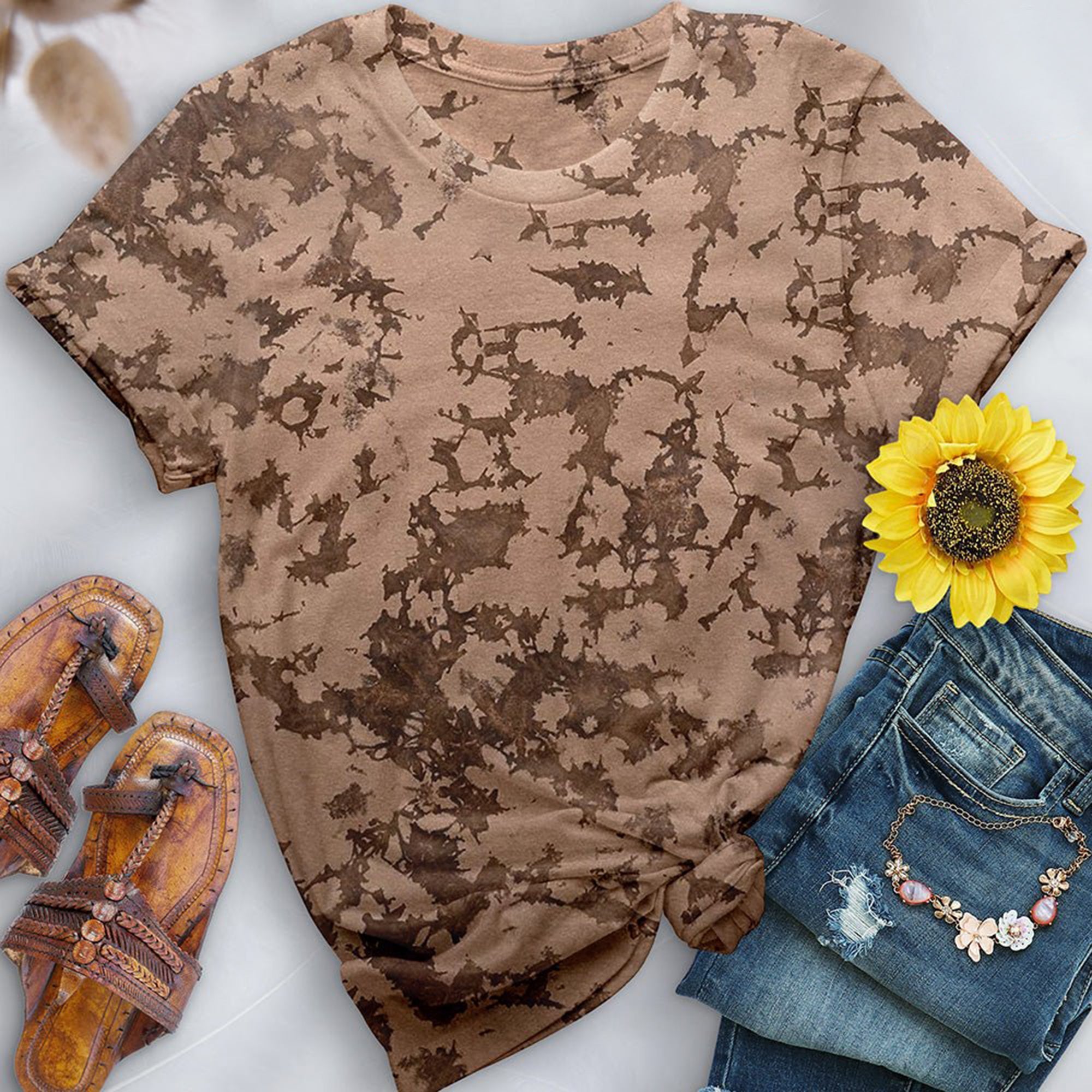 Iced Brown Premium Hand-Dyed Comfort Shirt - Free Spirited