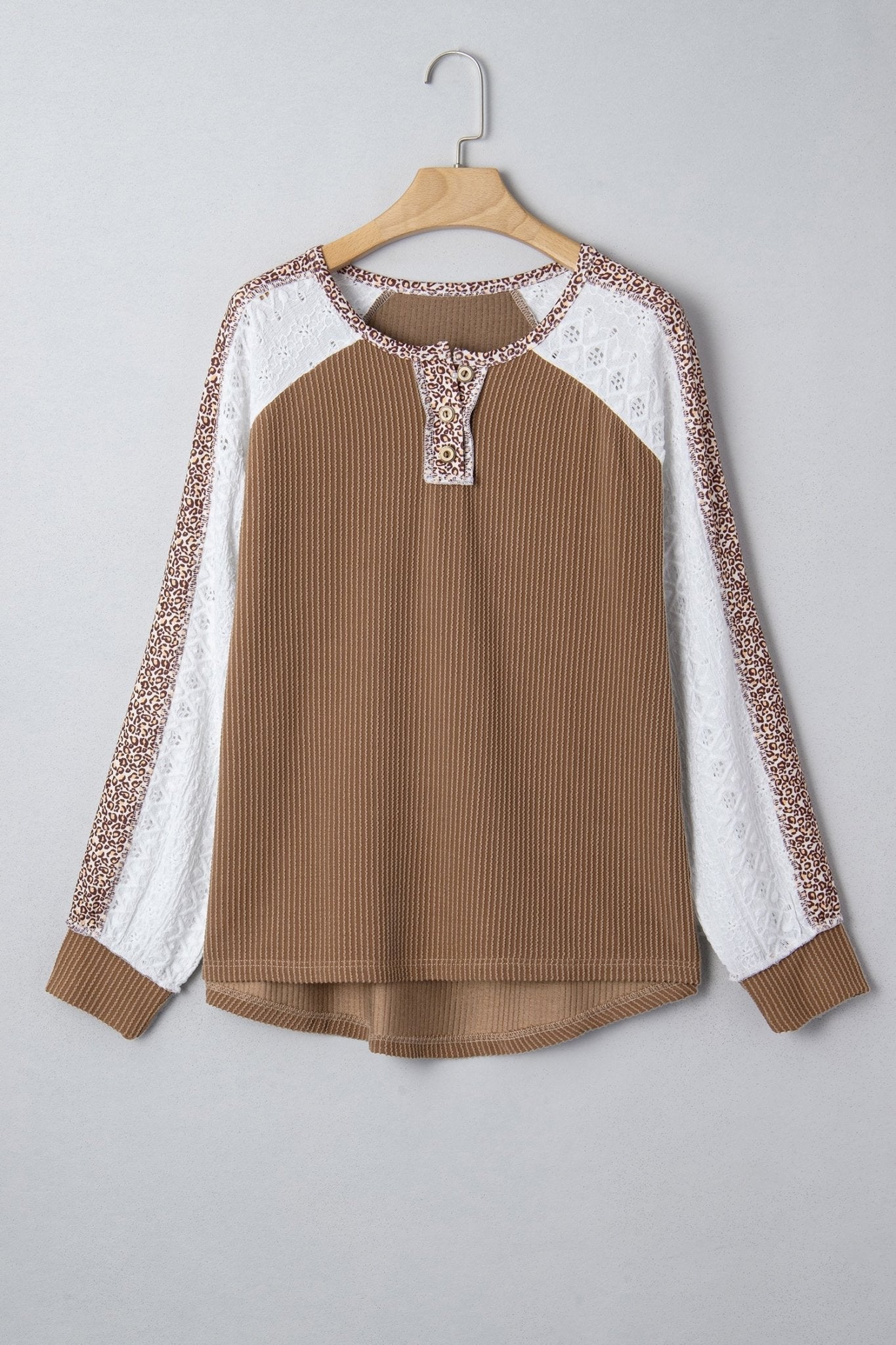 Isabella Lace Contrast Patchwork Long Sleeve Top by Threaded Pear - Free Spirited