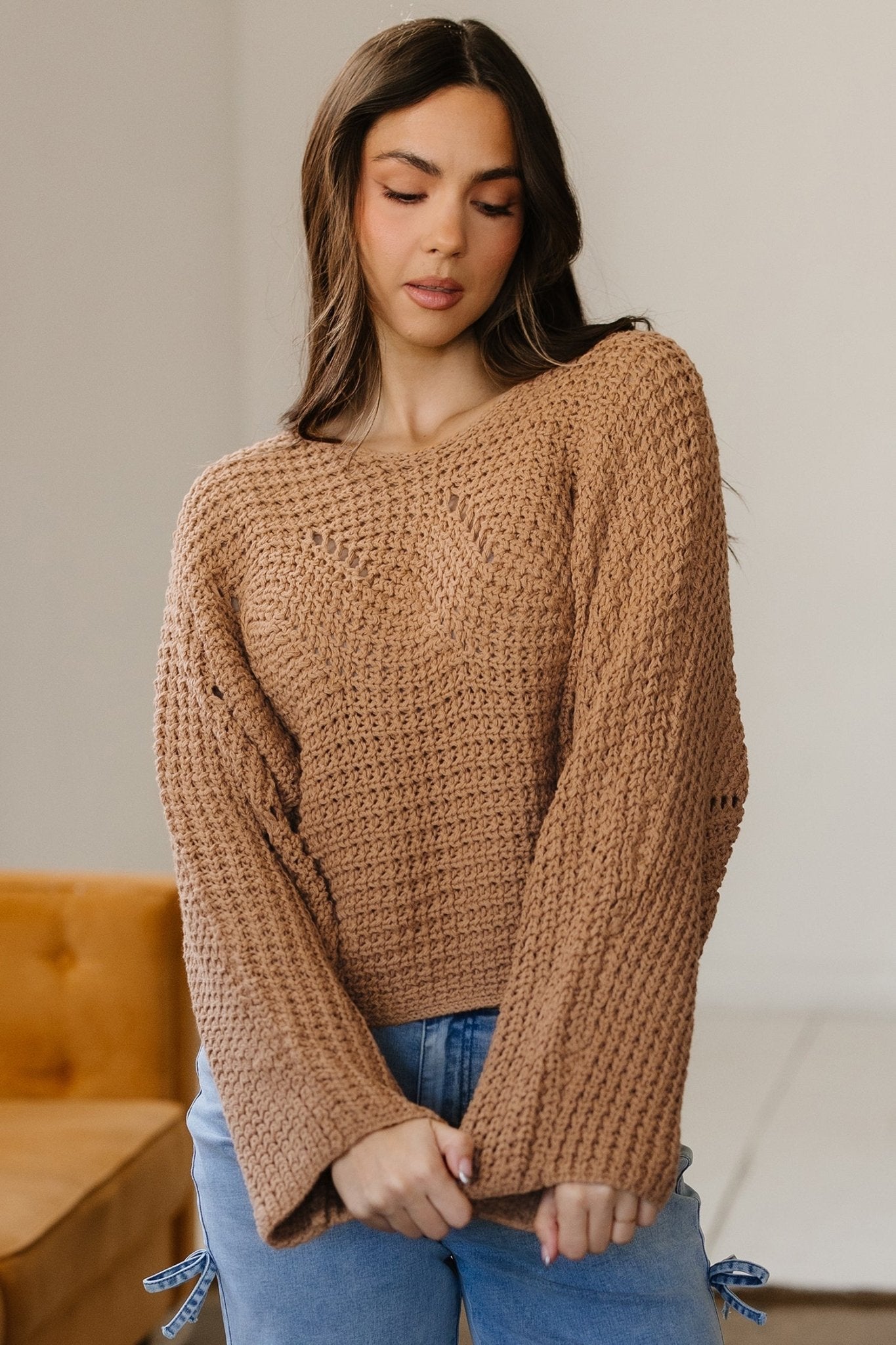 Ivy Sleeve Loose Pullover Sweater by Threaded Pear - Free Spirited