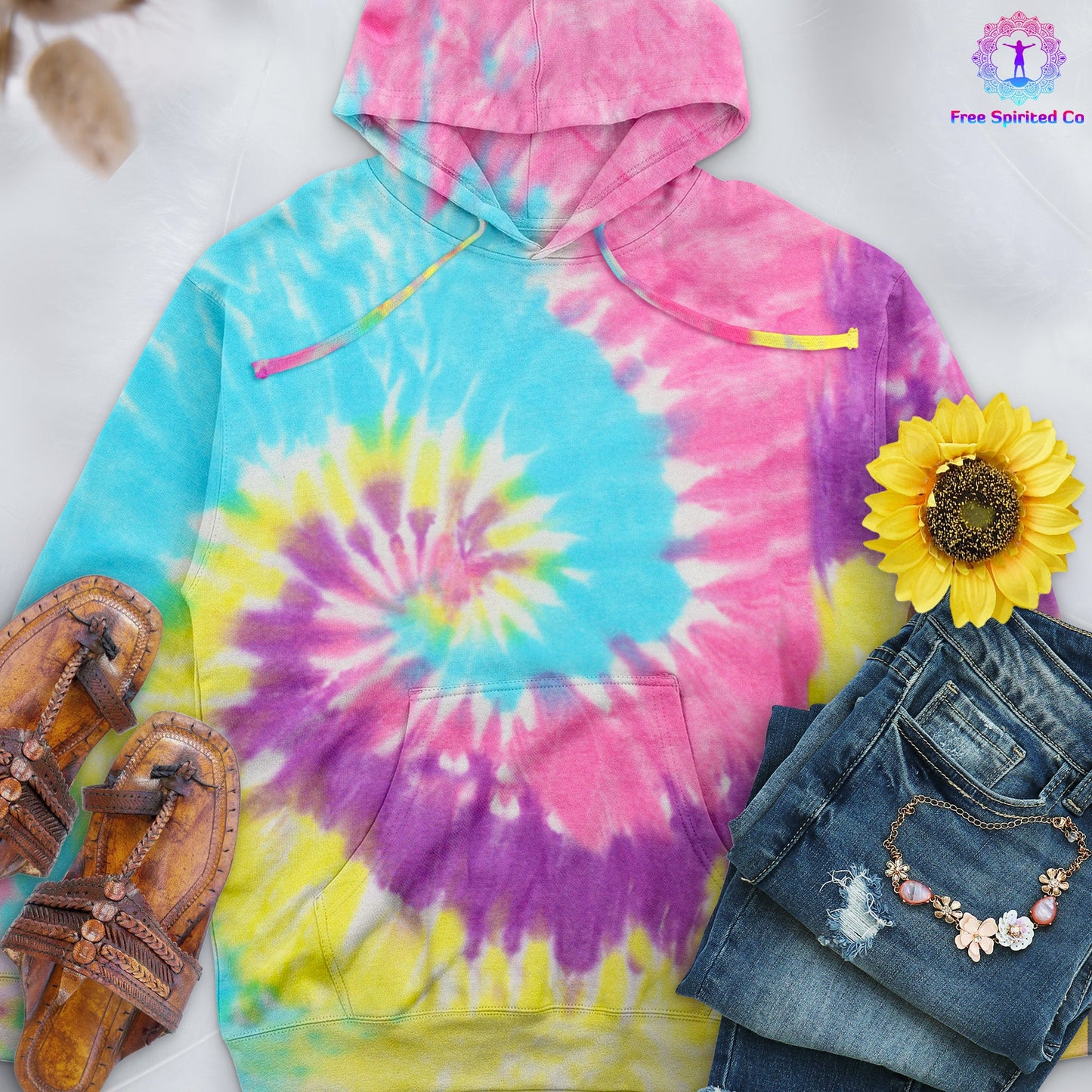 Jellybean Hand - Dyed Pullover Hoodie - Free Spirited