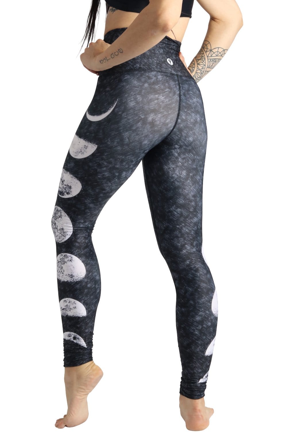 Just a Dark Moon Phase Printed Yoga Leggings - Free Spirited