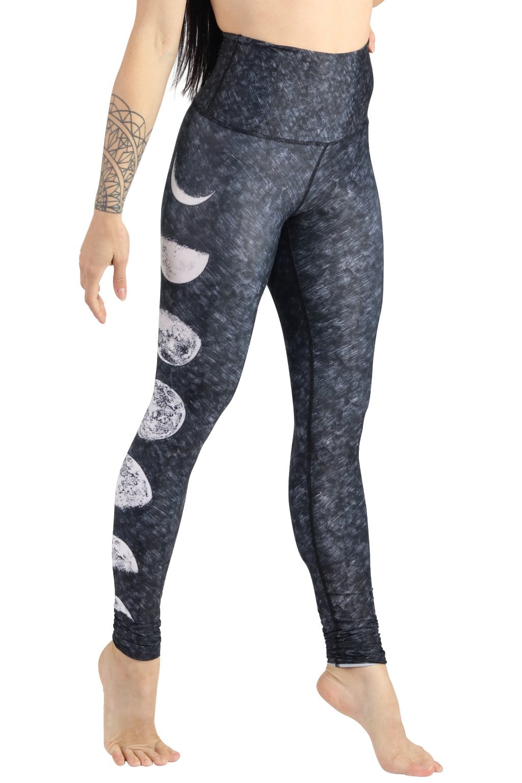 Just a Dark Moon Phase Printed Yoga Leggings - Free Spirited