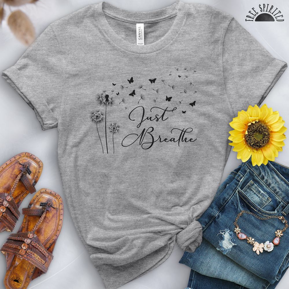 Just Breathe Dandelion Tee - Free Spirited