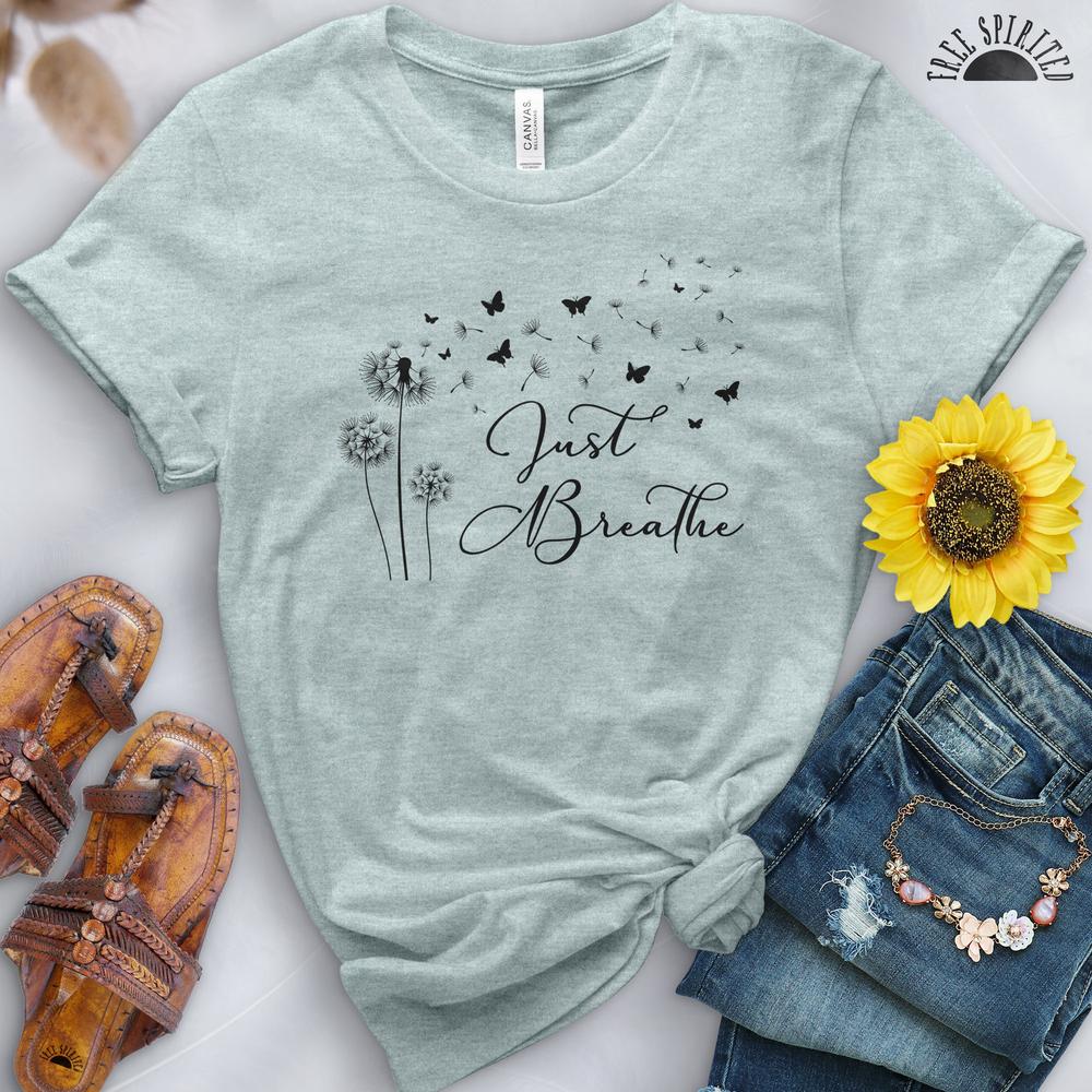 Just Breathe Dandelion Tee - Free Spirited