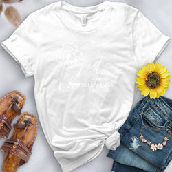 Just Breathe Dandelion White Tee - Free Spirited