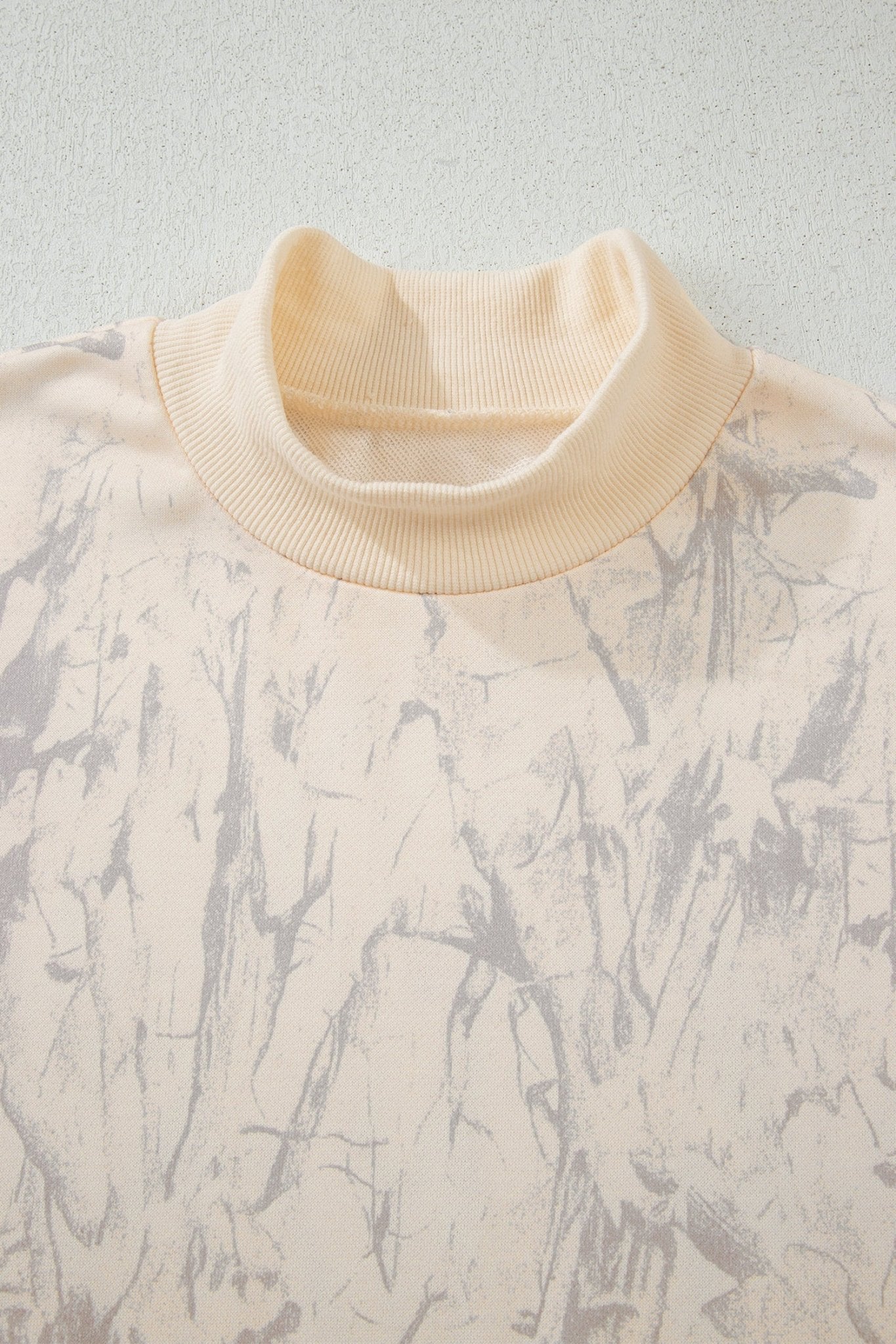 Khaki Camo Mock Neck Baggy Sweatshirt - Free Spirited