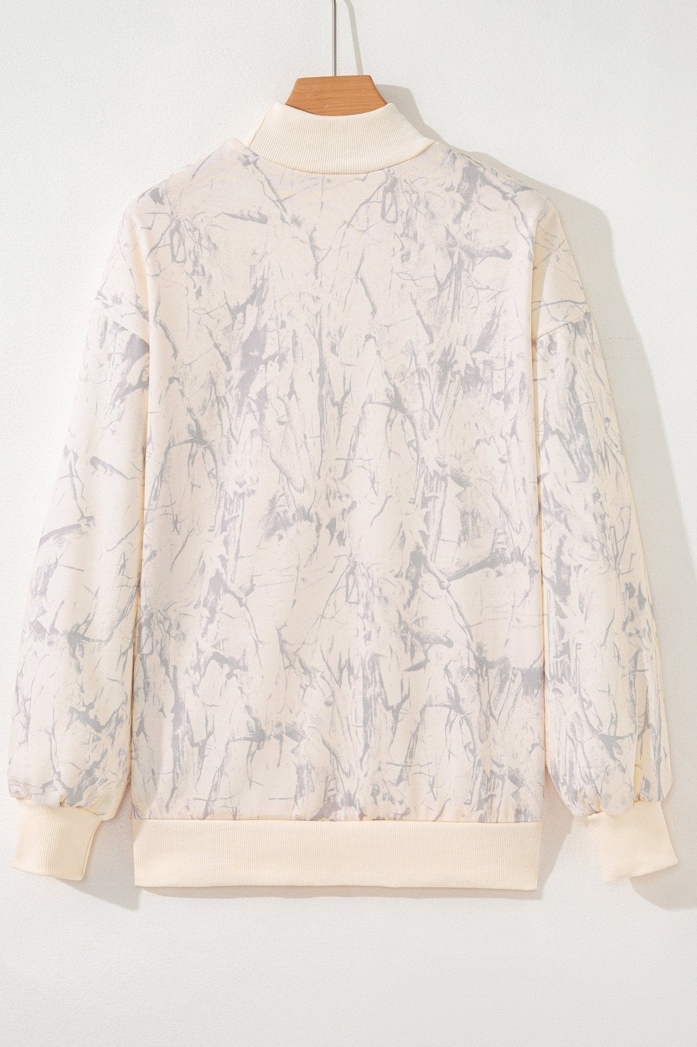 Khaki Camo Mock Neck Baggy Sweatshirt - Free Spirited