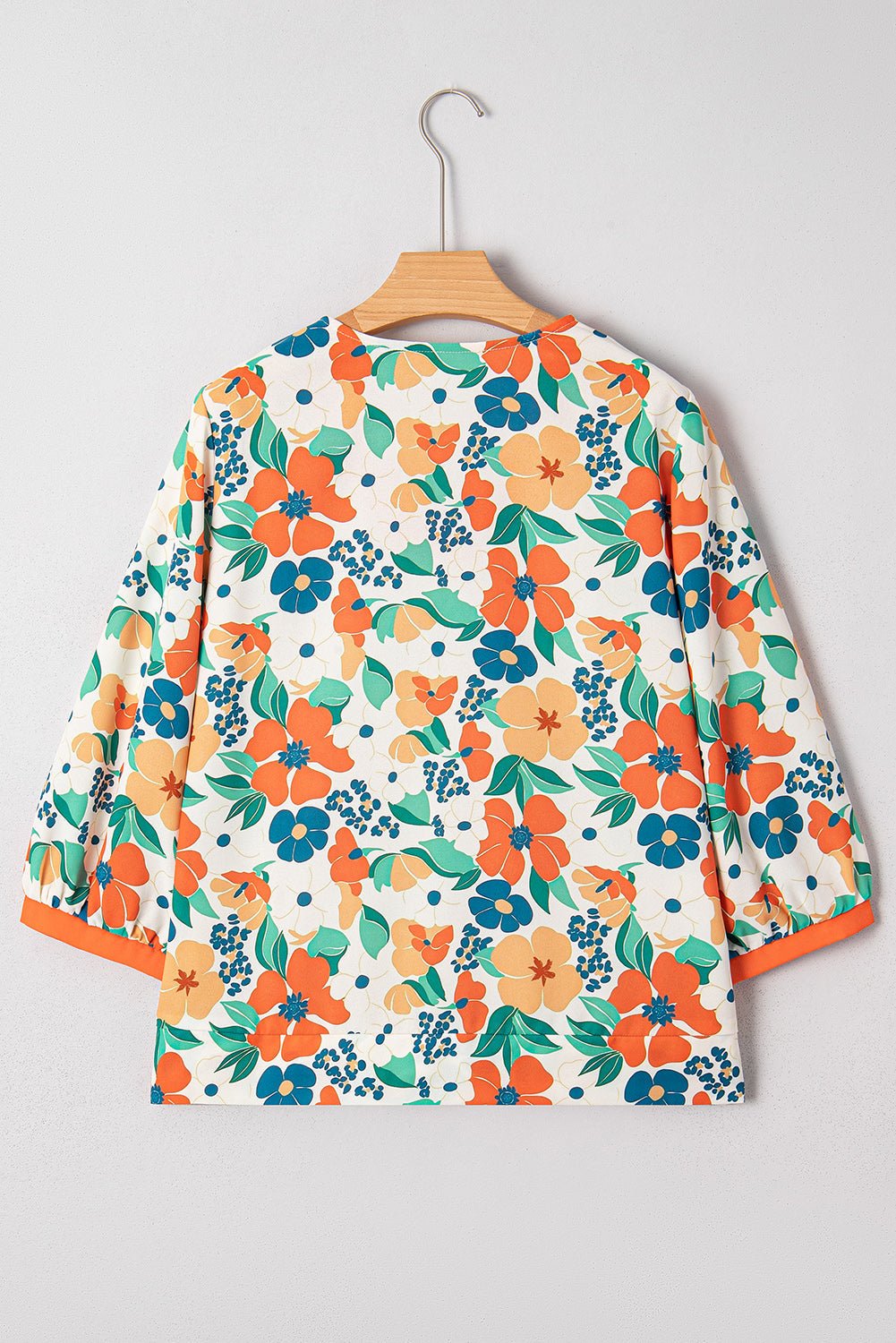 Lily Print Bracelet Sleeve Blouse by Threaded Pear - Free Spirited