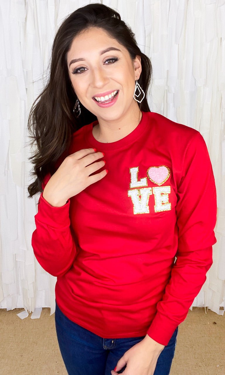 Love Chenille Left Chest Longsleeve - Free Spirited
