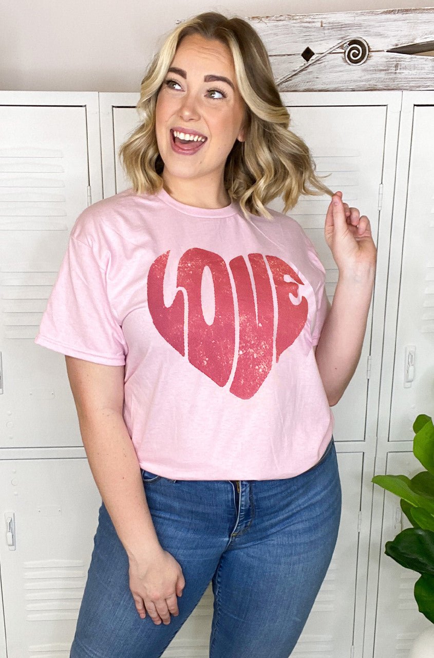 Love Heart Distress T-Shirt - Free Spirited