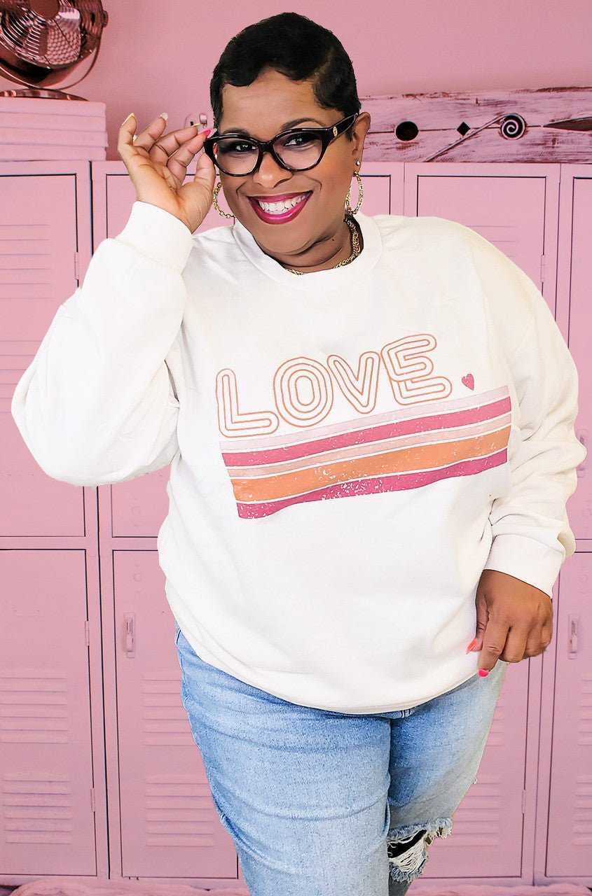 Love Stripes Sweatshirt - Free Spirited