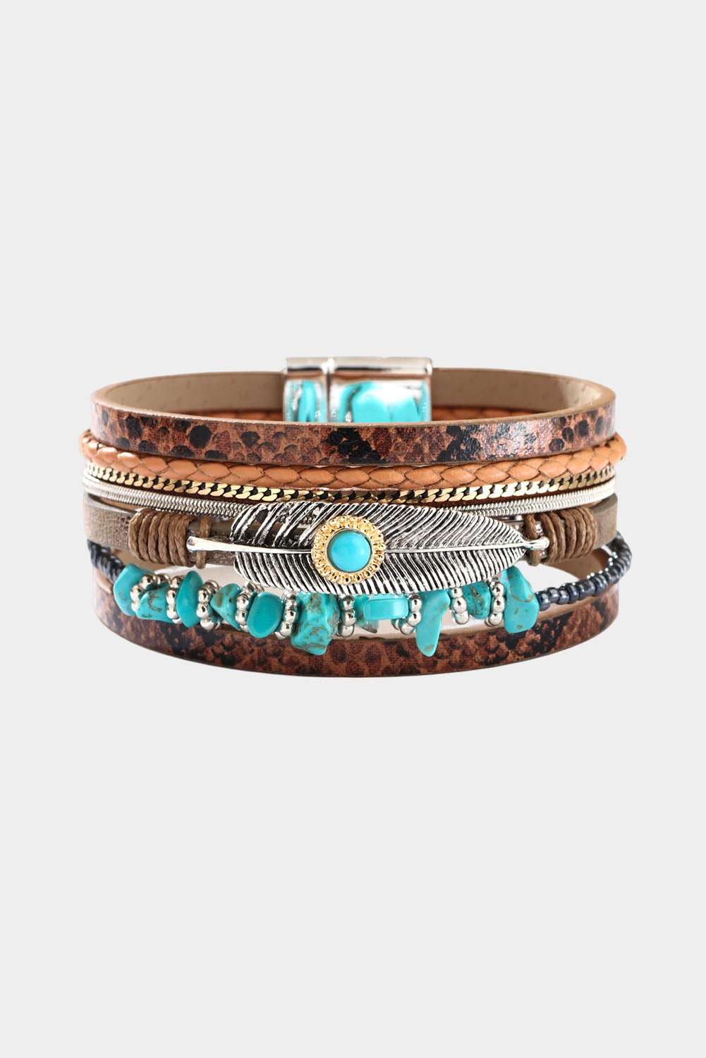 Mackenzie Vintage Layer Leather Bracelet by Threaded Pear - Free Spirited