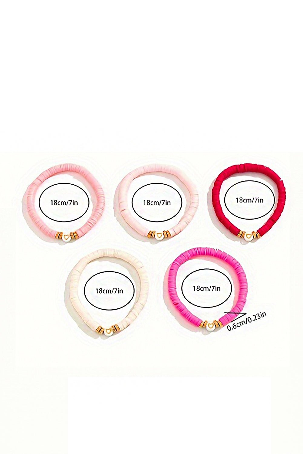 Maeve Valentine Heart Beaded Bracelet by Threaded Pear - Free Spirited