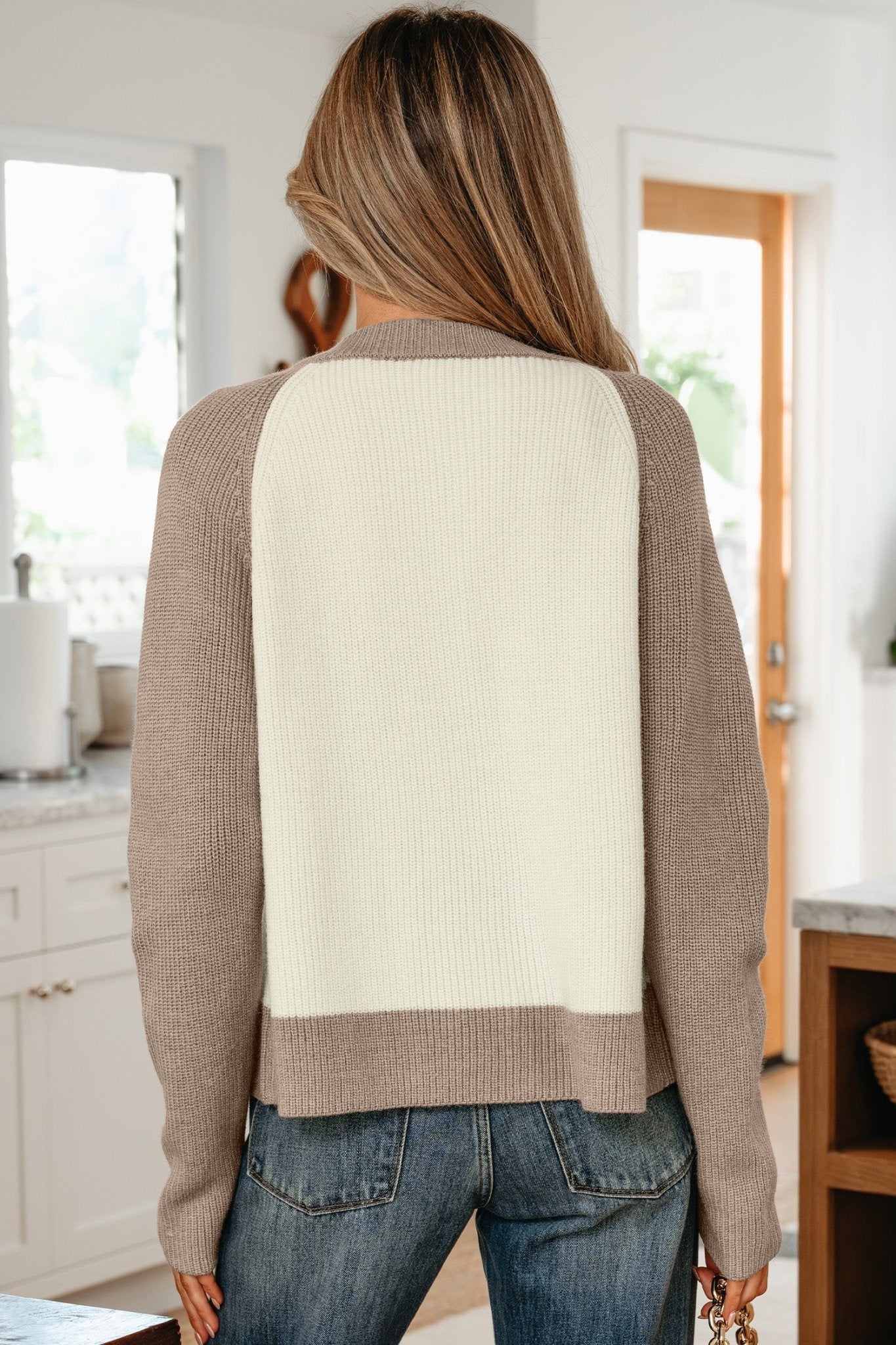Maryam Ribbed Knit Down Sweater by Threaded Pear - Free Spirited