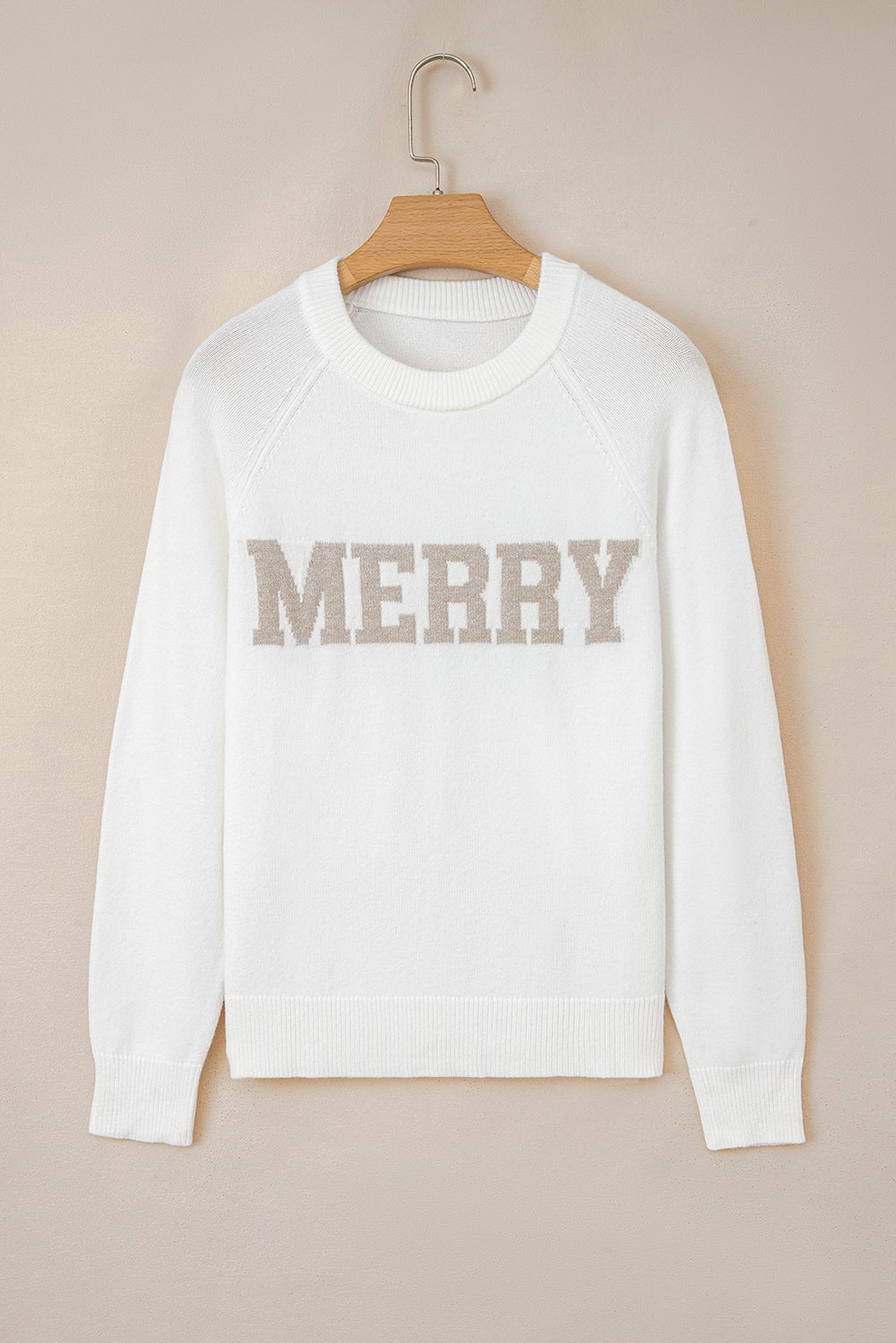 Merry Christmas Raglan Sleeve Sweater - Free Spirited