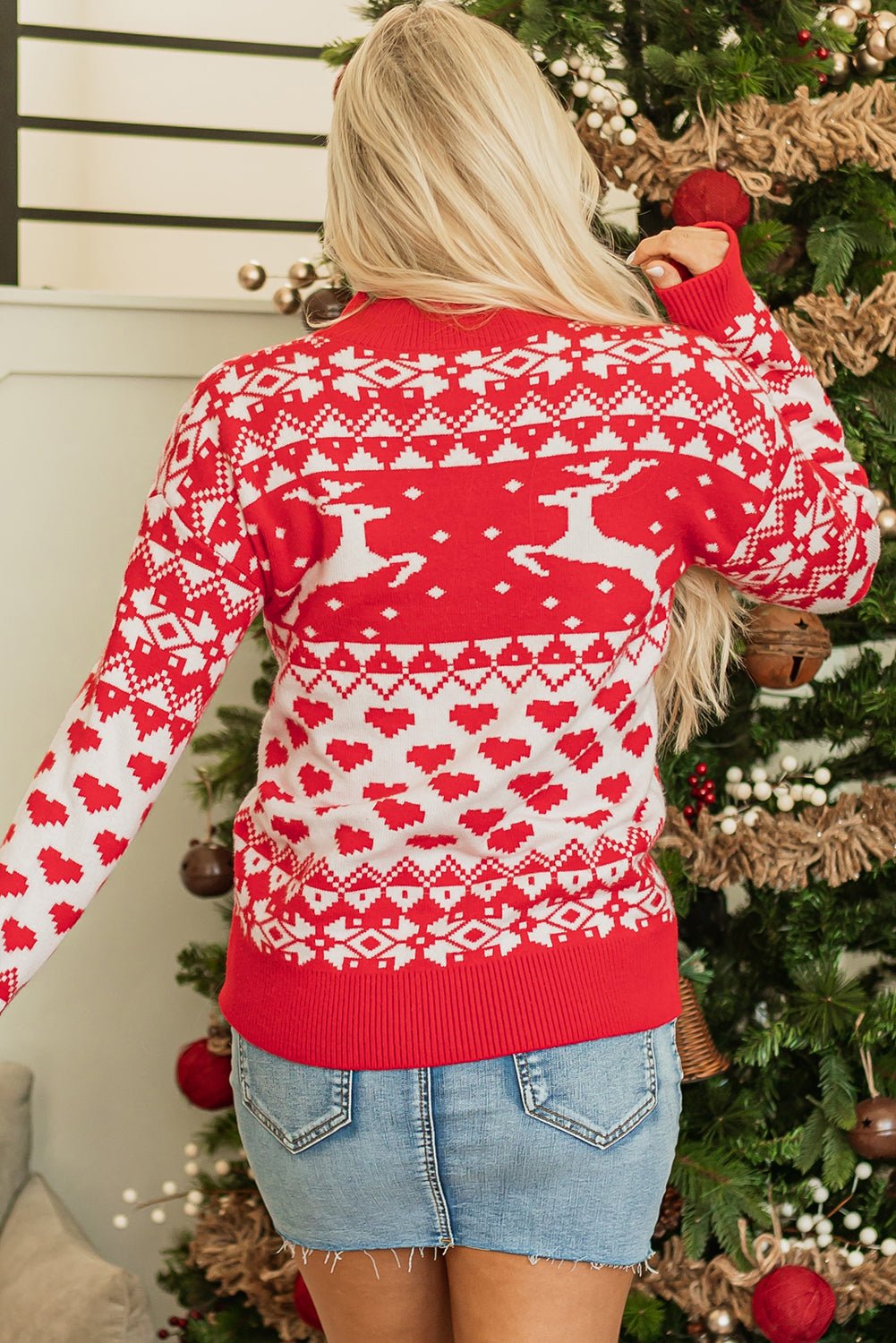 Merry Christmas Reindeer Sweater - Free Spirited