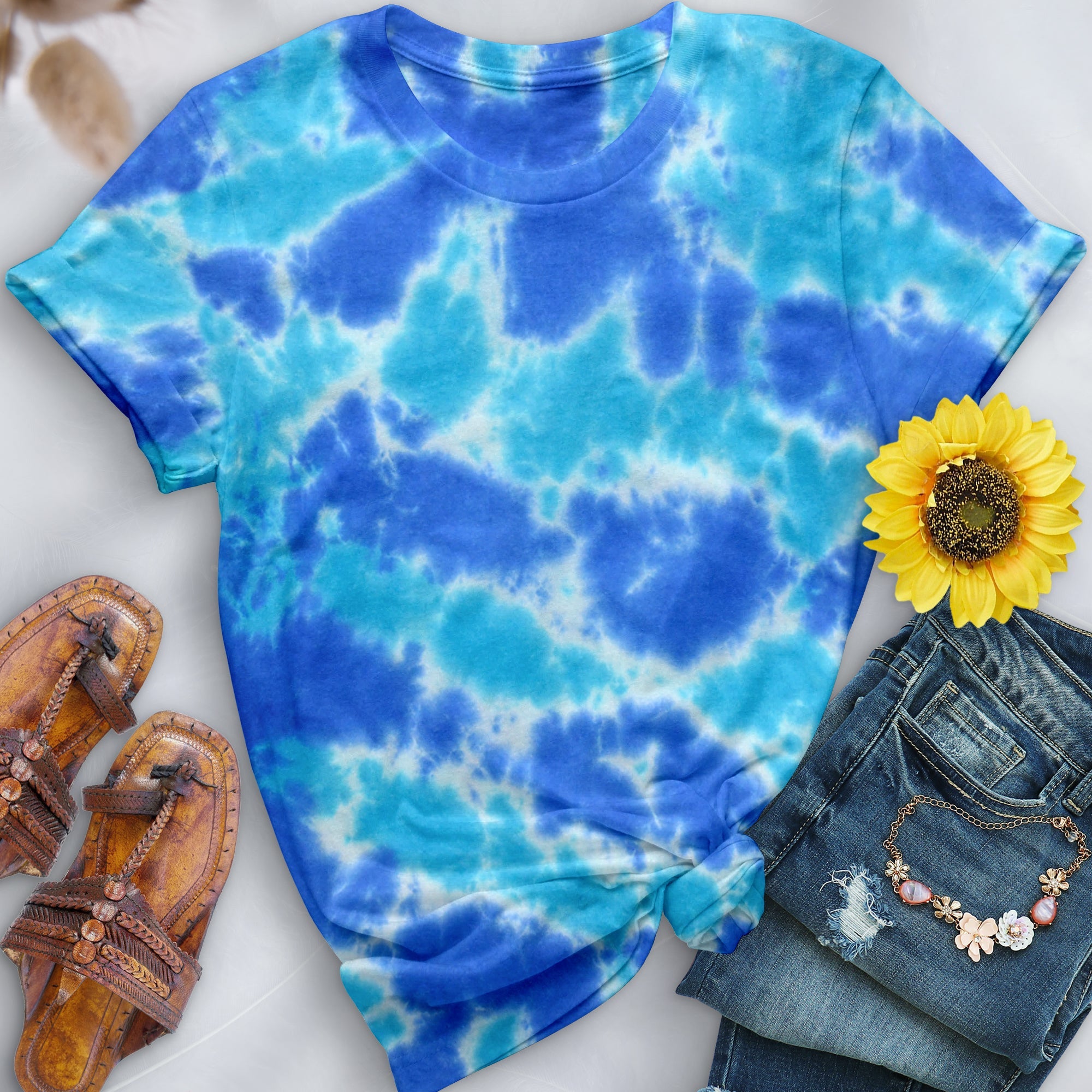 Multi Blue Premium Hand-Dyed Comfort Shirt - Free Spirited