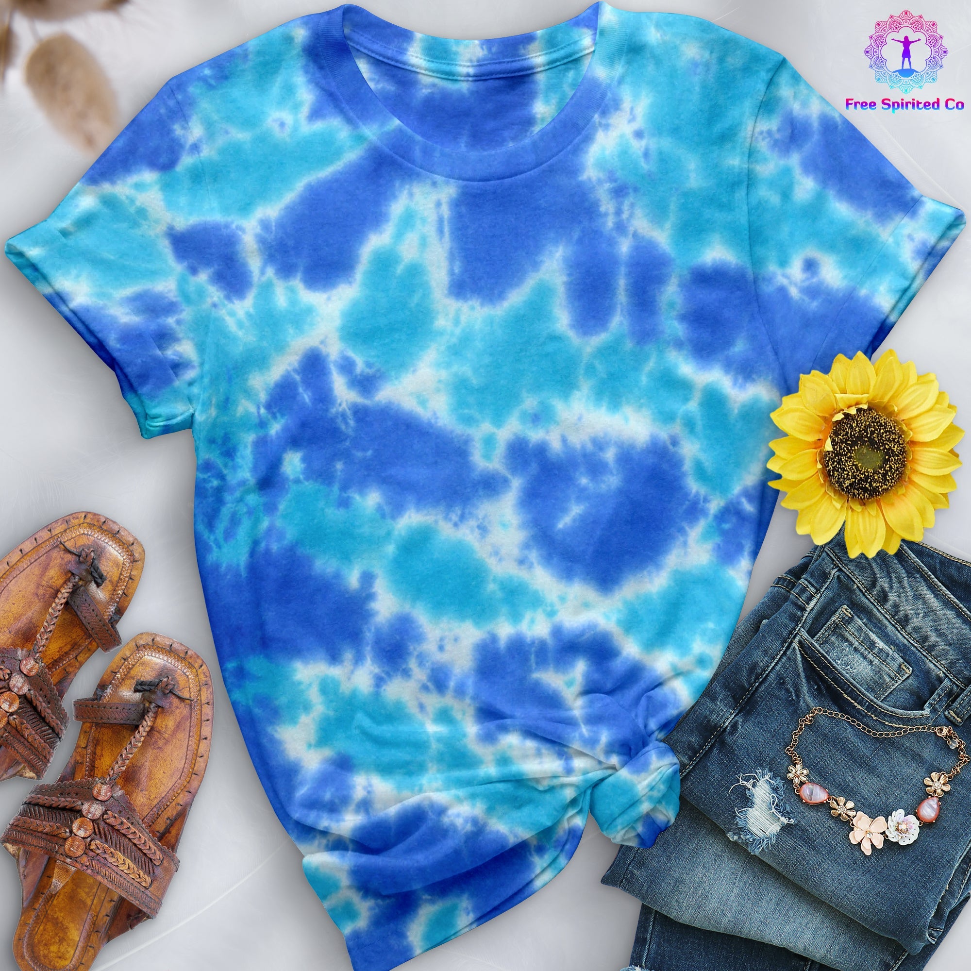 Multi Blue Premium Hand-Dyed Comfort Shirt - Free Spirited