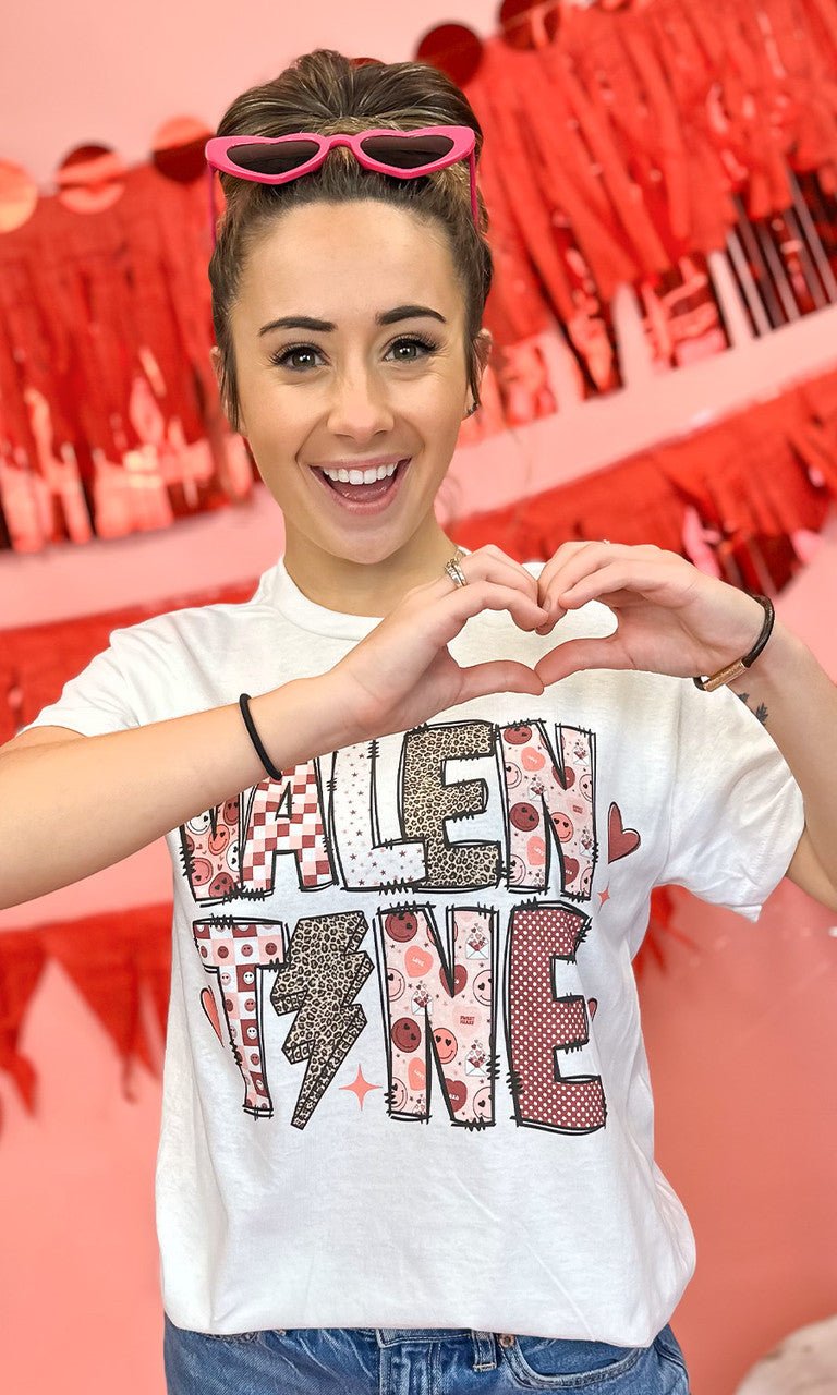 Multi Valentine Letters Graphic T-Shirt - Free Spirited
