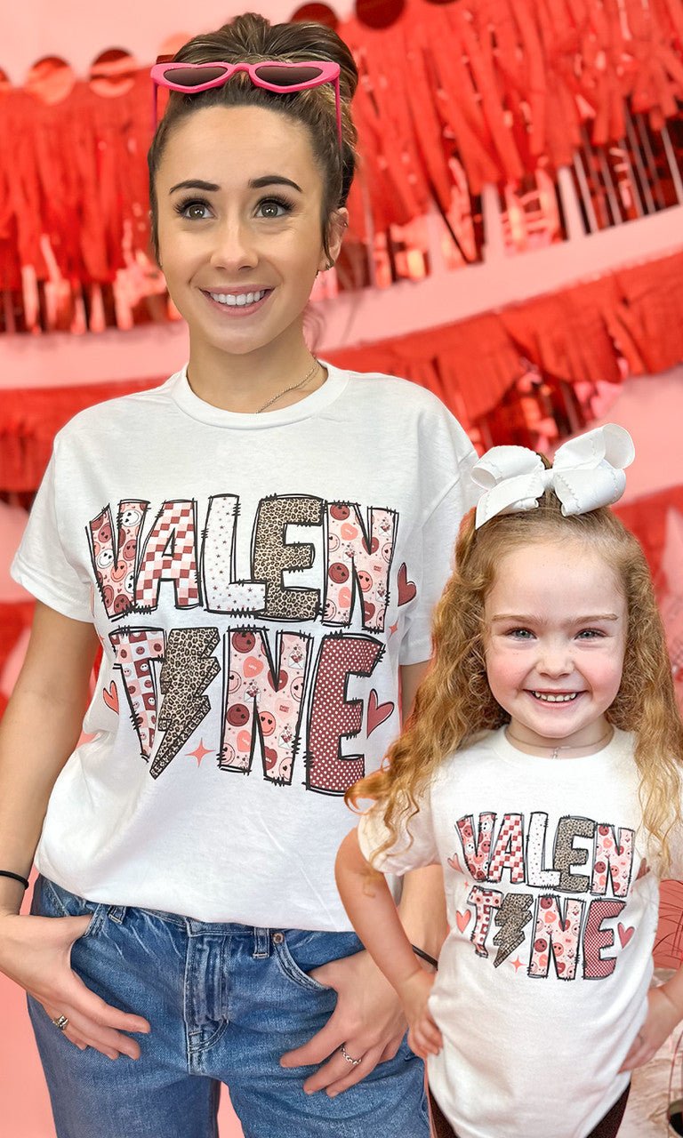 Multi Valentine Letters Graphic T-Shirt - Free Spirited