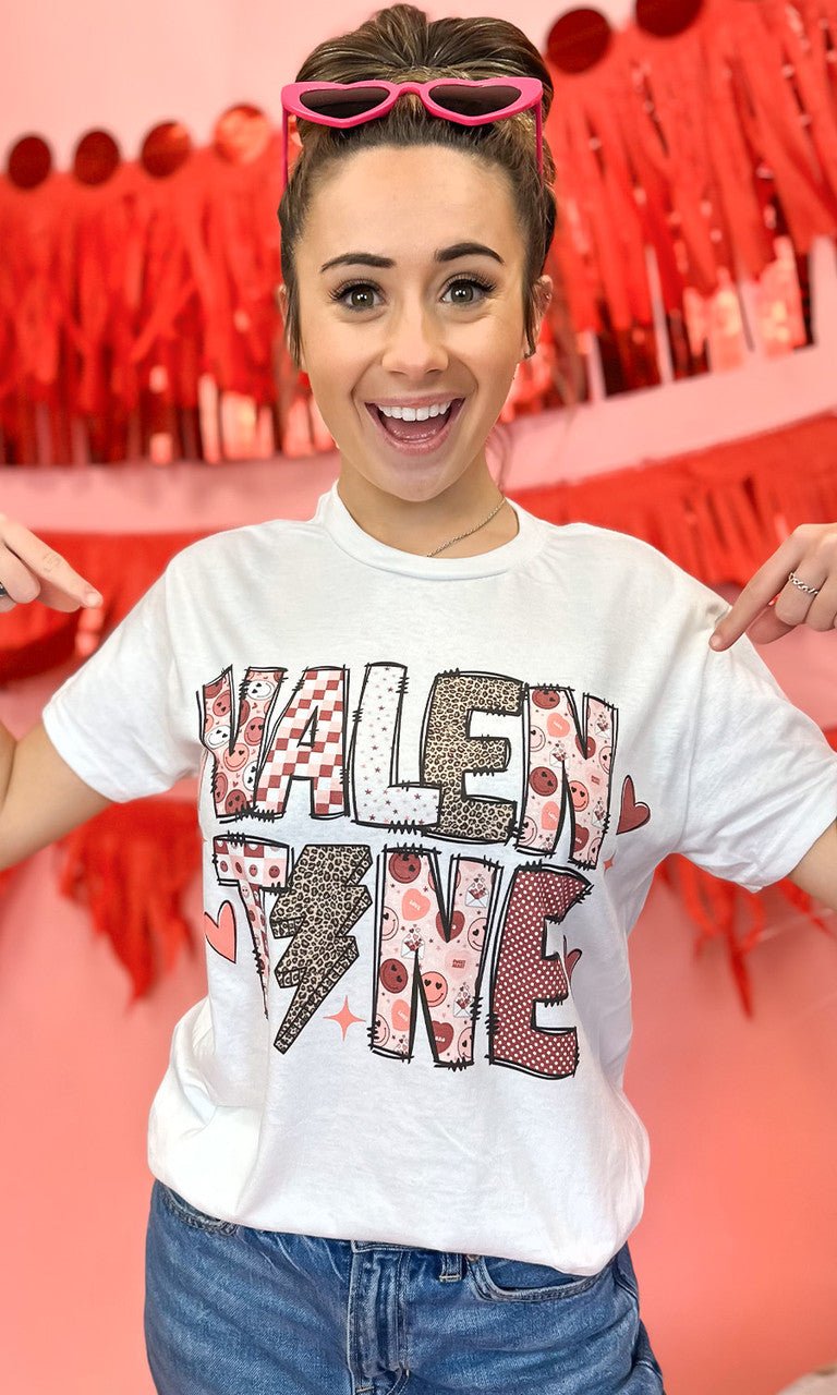 Multi Valentine Letters Graphic T-Shirt - Free Spirited