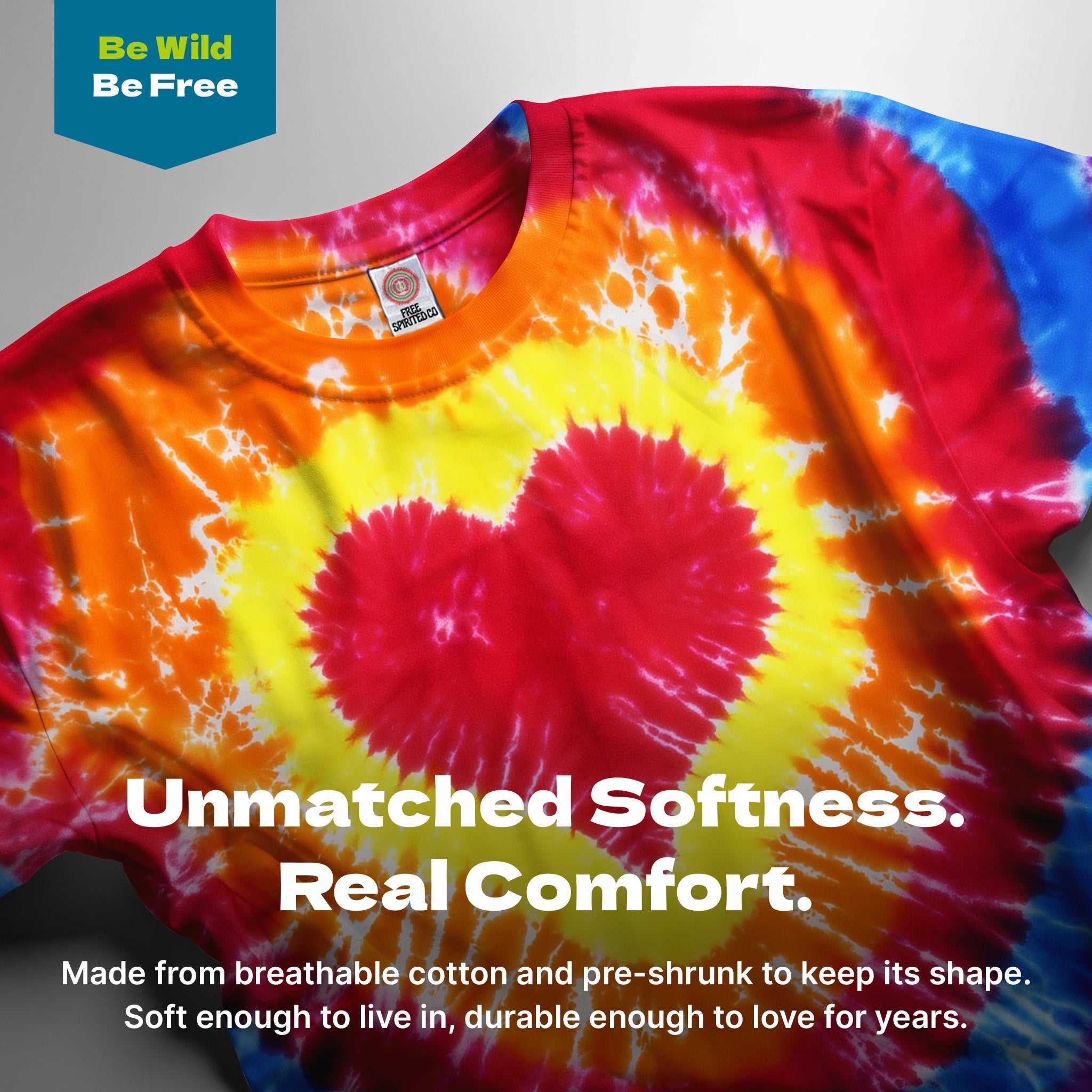 Multicolor Heart Premium Hand - Dyed Comfort Shirt - Free Spirited
