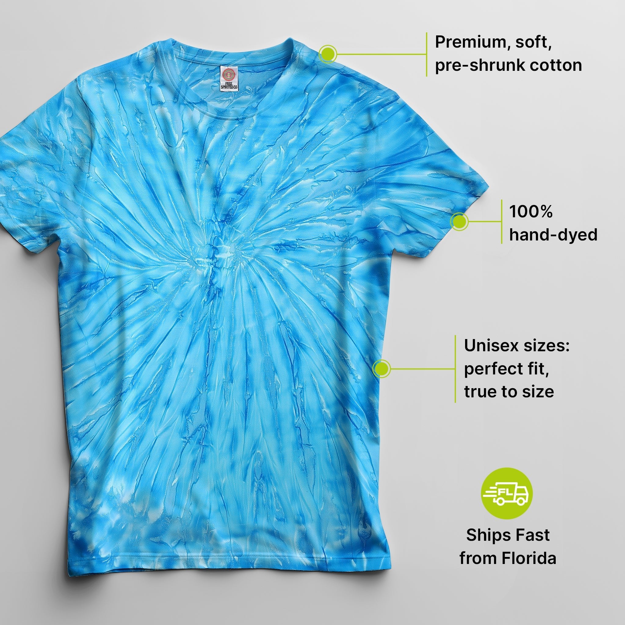 Neon Blueberry Premium Hand - Dyed Comfort Shirt - Free Spirited