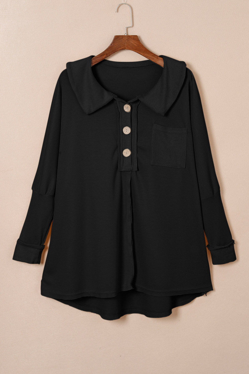 Nina Waffle Knit Long Sleeve Top by Threaded Pear - Free Spirited