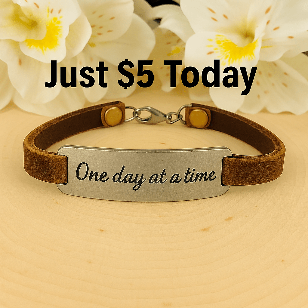 One Day at a Time Leather Bracelet - Free Spirited