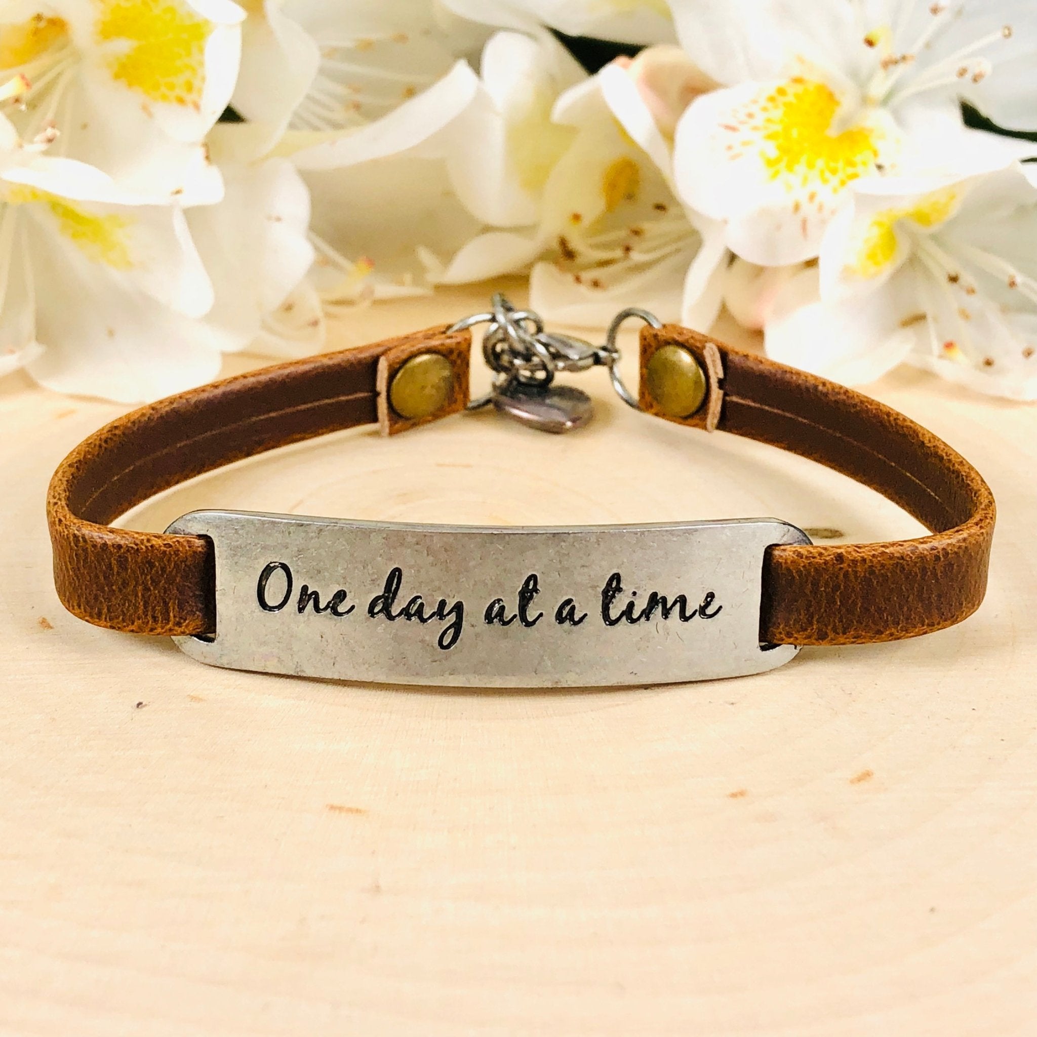 One Day at a Time Leather Bracelet - Free Spirited