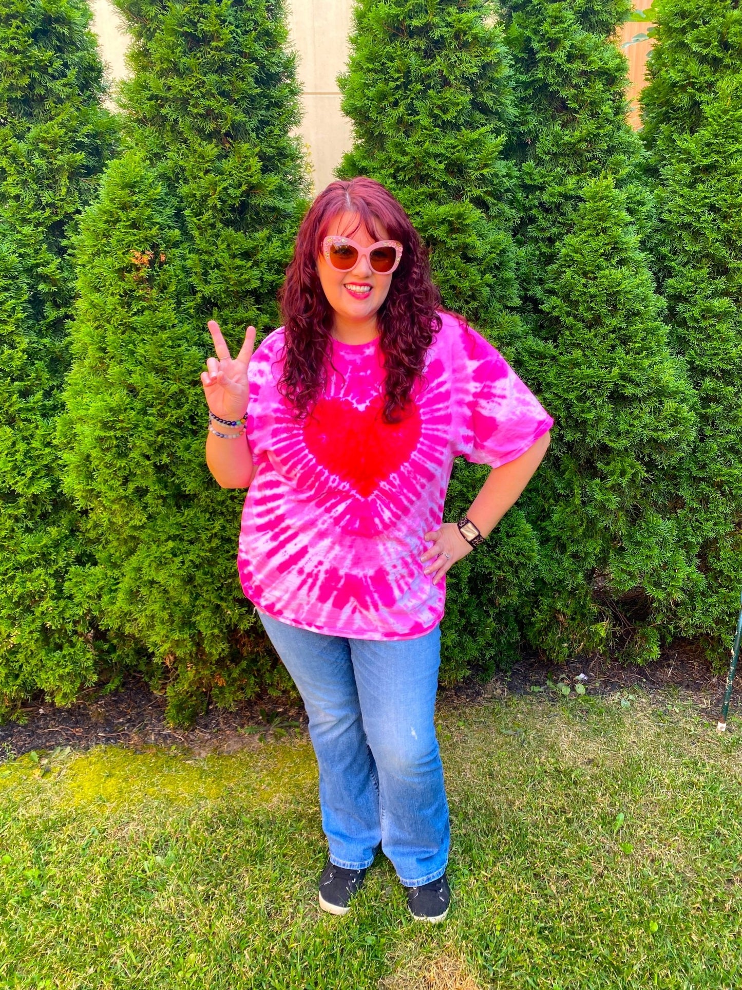 Pink Heart Premium Hand-Dyed Comfort Shirt - Free Spirited