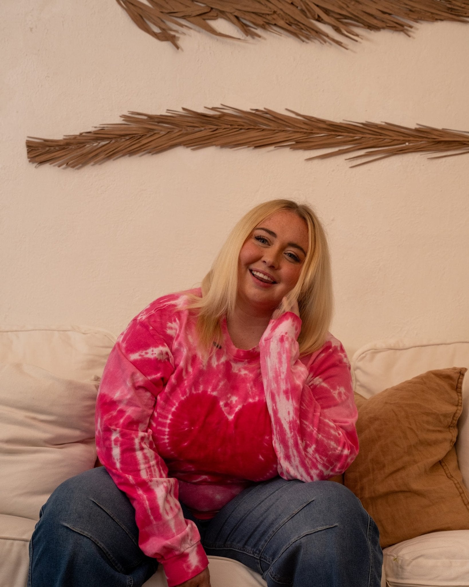Pink Heart Hand Dyed Long Sleeve - Free Spirited
