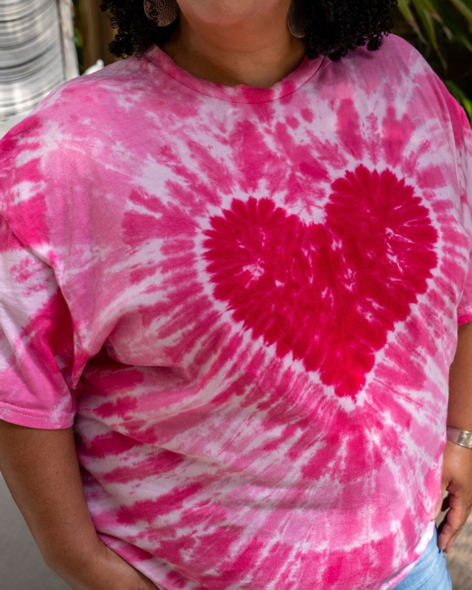 Pink Heart Premium Hand-Dyed Comfort Shirt - Free Spirited