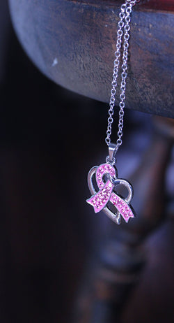 Pink Ribbon Necklace - Free Spirited