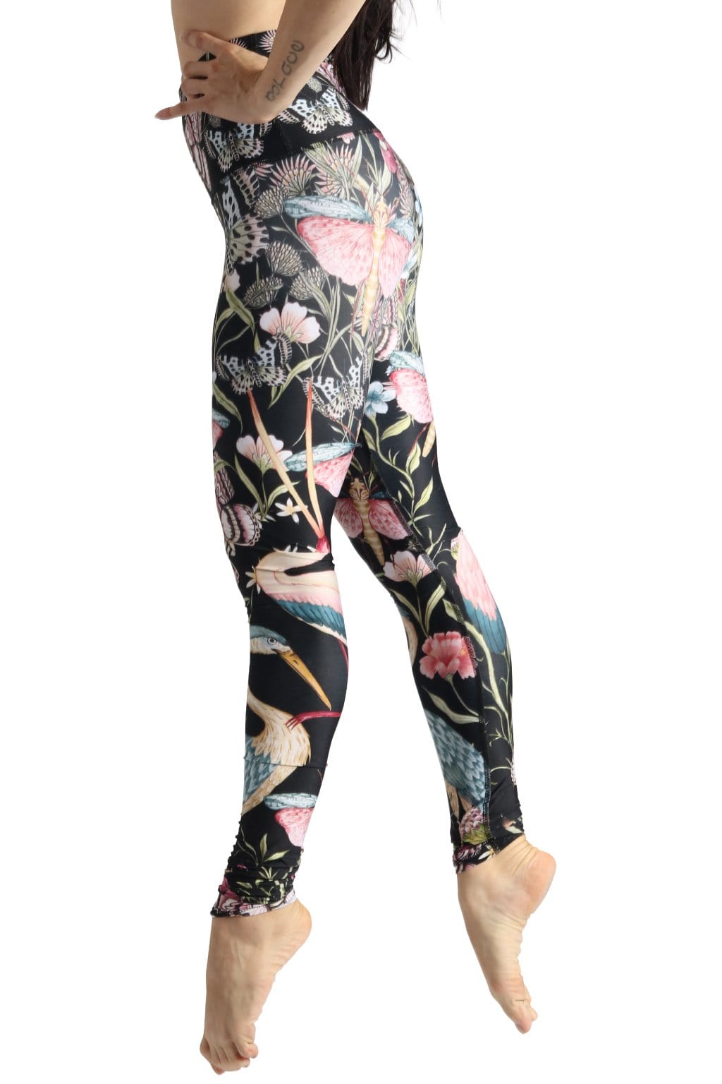 Pretty in Black Printed Yoga Legging - Free Spirited