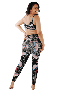 Pretty in Black Printed Yoga Legging - Free Spirited