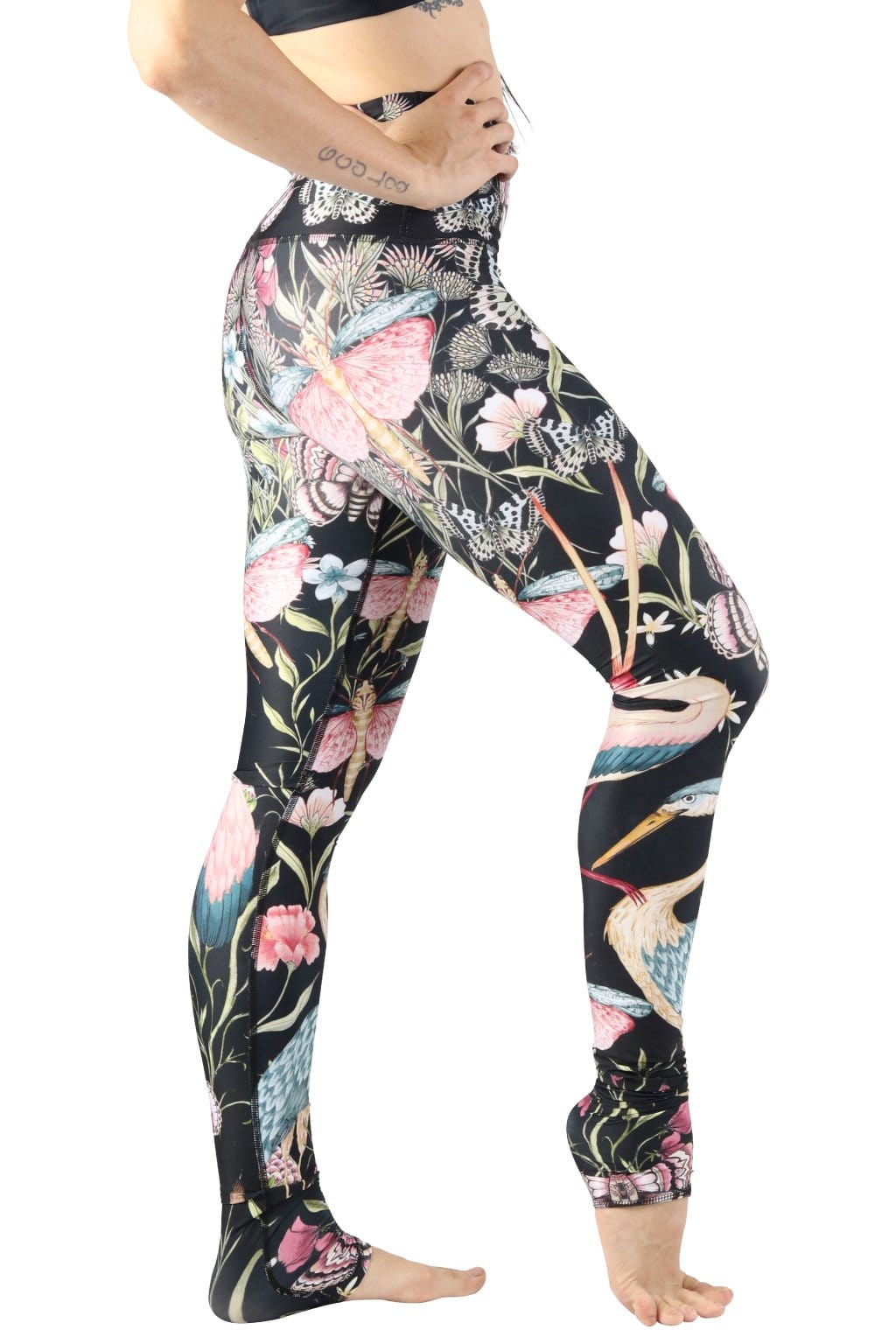 Pretty in Black Printed Yoga Legging - Free Spirited