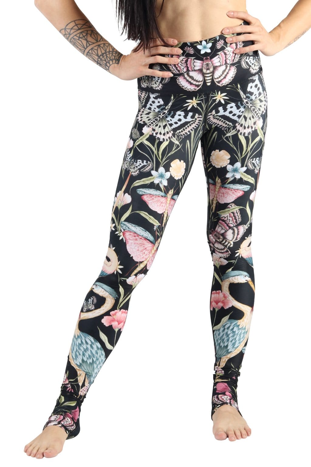 Pretty in Black Printed Yoga Legging - Free Spirited