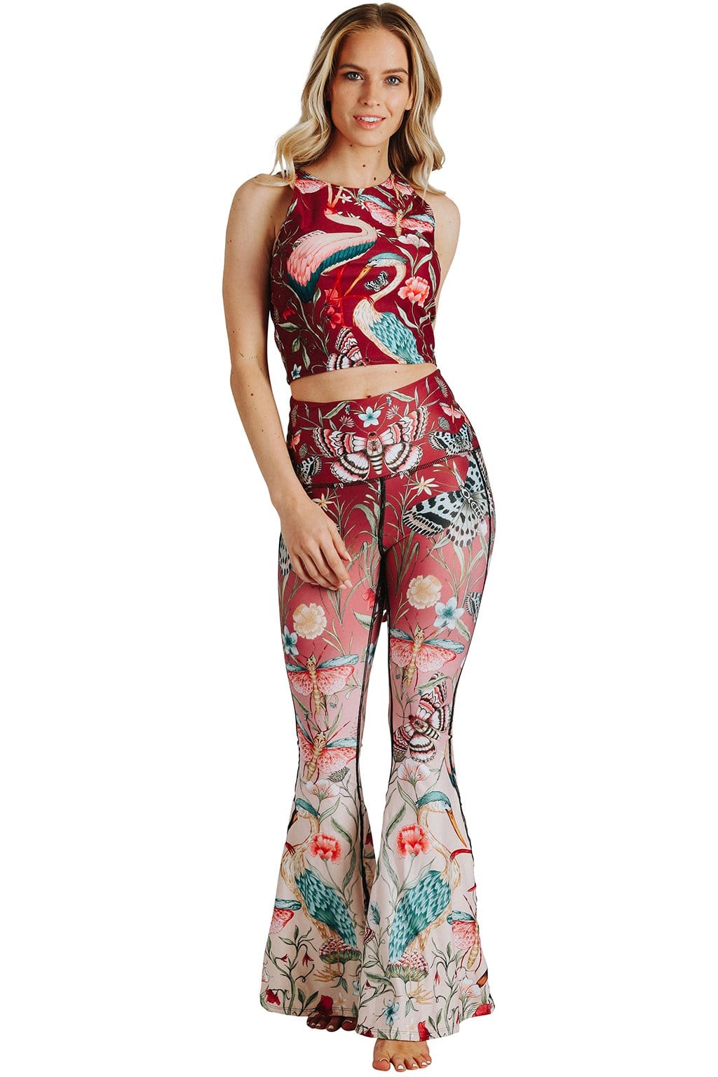 Pretty In Pink Printed Bell Bottoms - Free Spirited