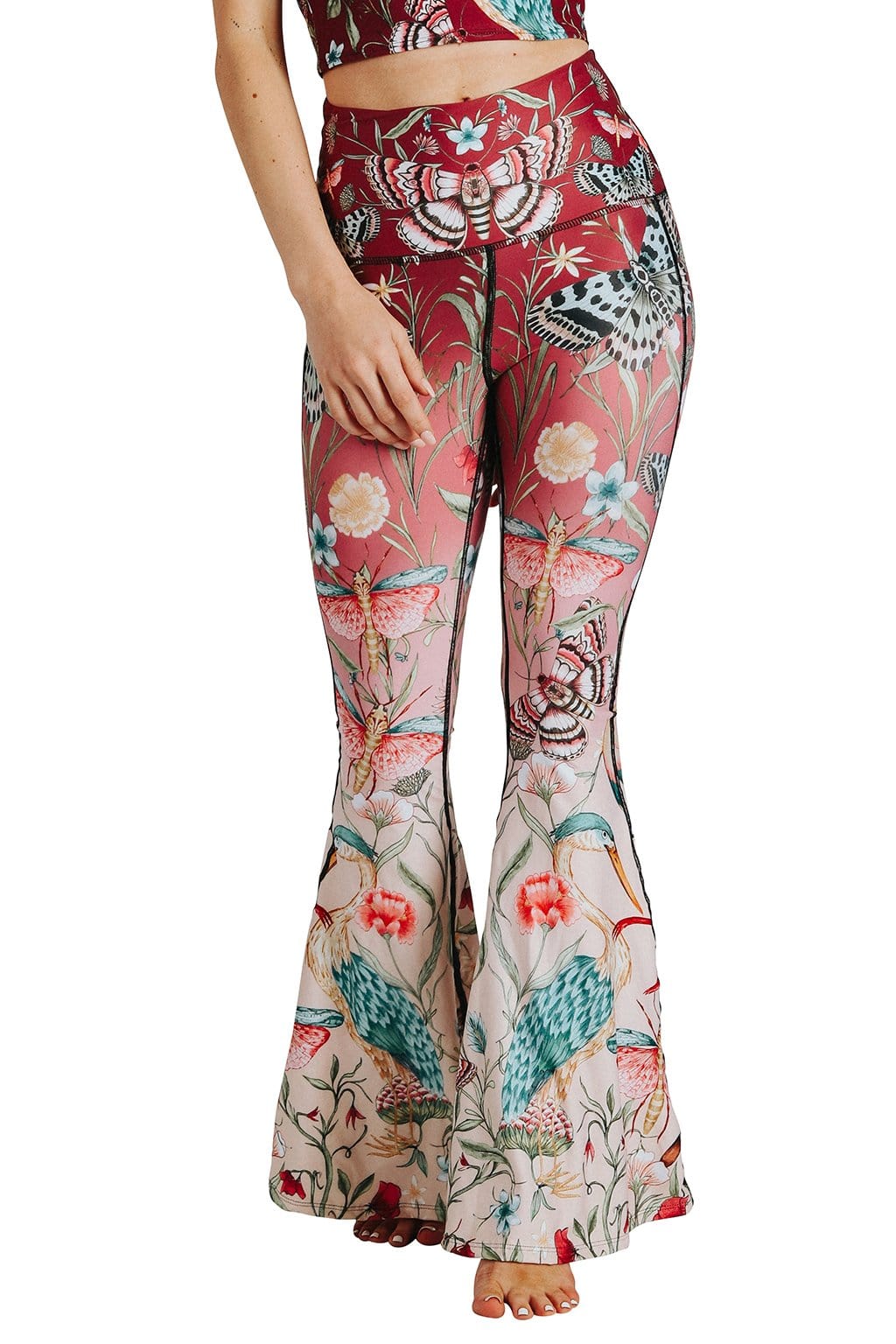 Pretty In Pink Printed Bell Bottoms - Free Spirited