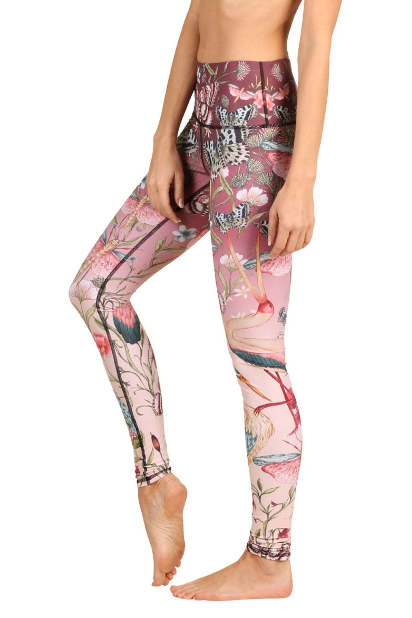 Pretty in Pink Printed Yoga Leggings - Free Spirited