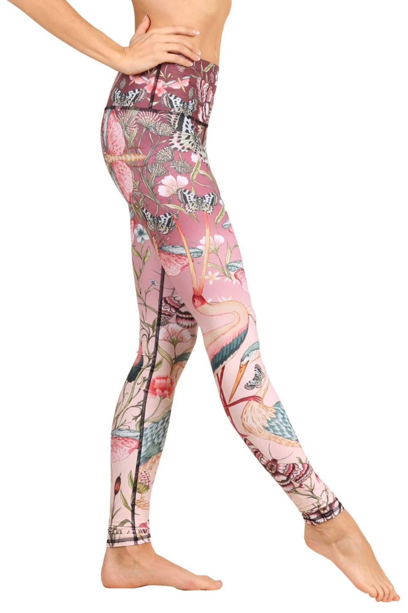 Pretty in Pink Printed Yoga Leggings - Free Spirited