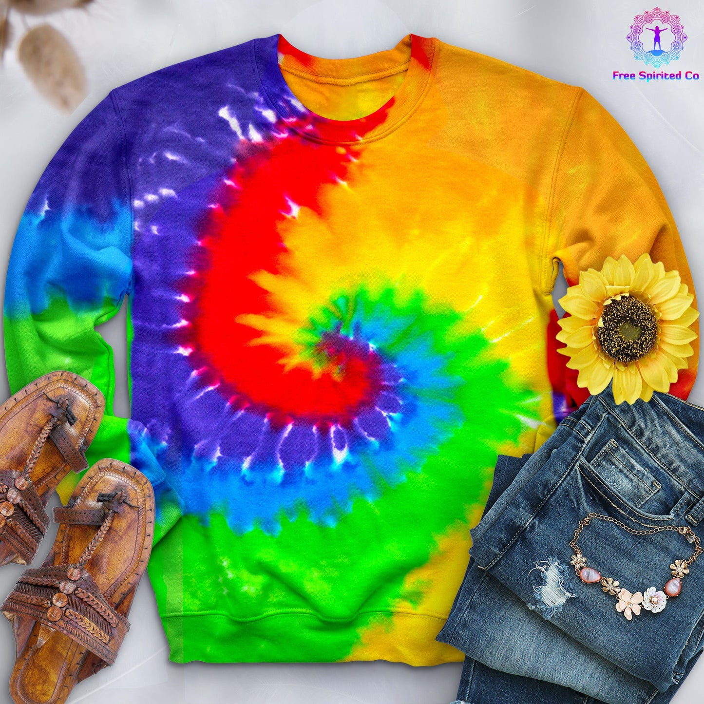 Prism Hand - Dyed Crewneck - Free Spirited