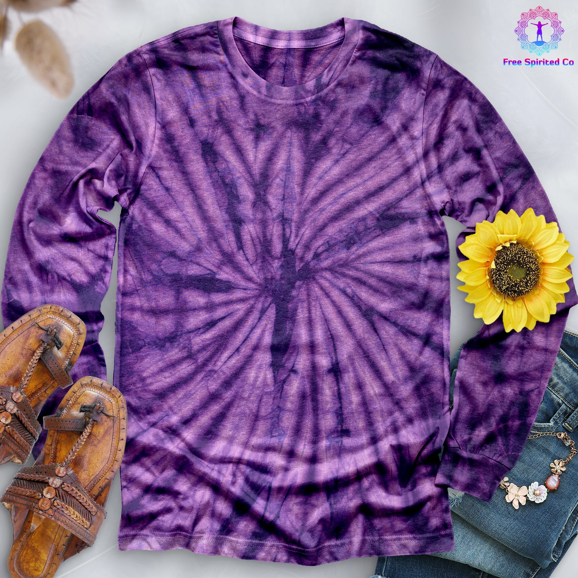 Purple Spider Hand Dyed Long Sleeve - Free Spirited