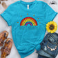 Radiate Positivity Rainbow Tee - Free Spirited