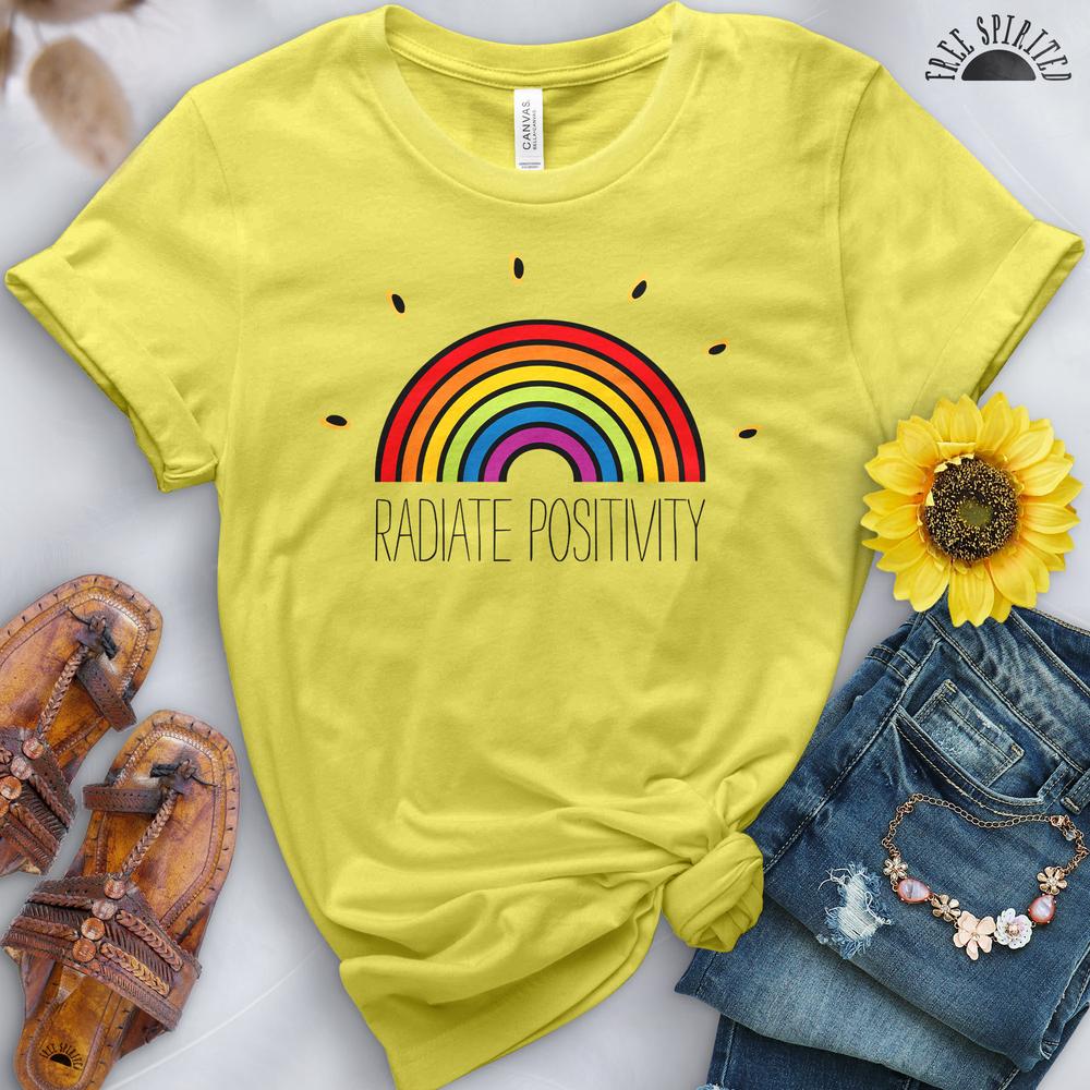 Radiate Positivity Rainbow Tee - Free Spirited