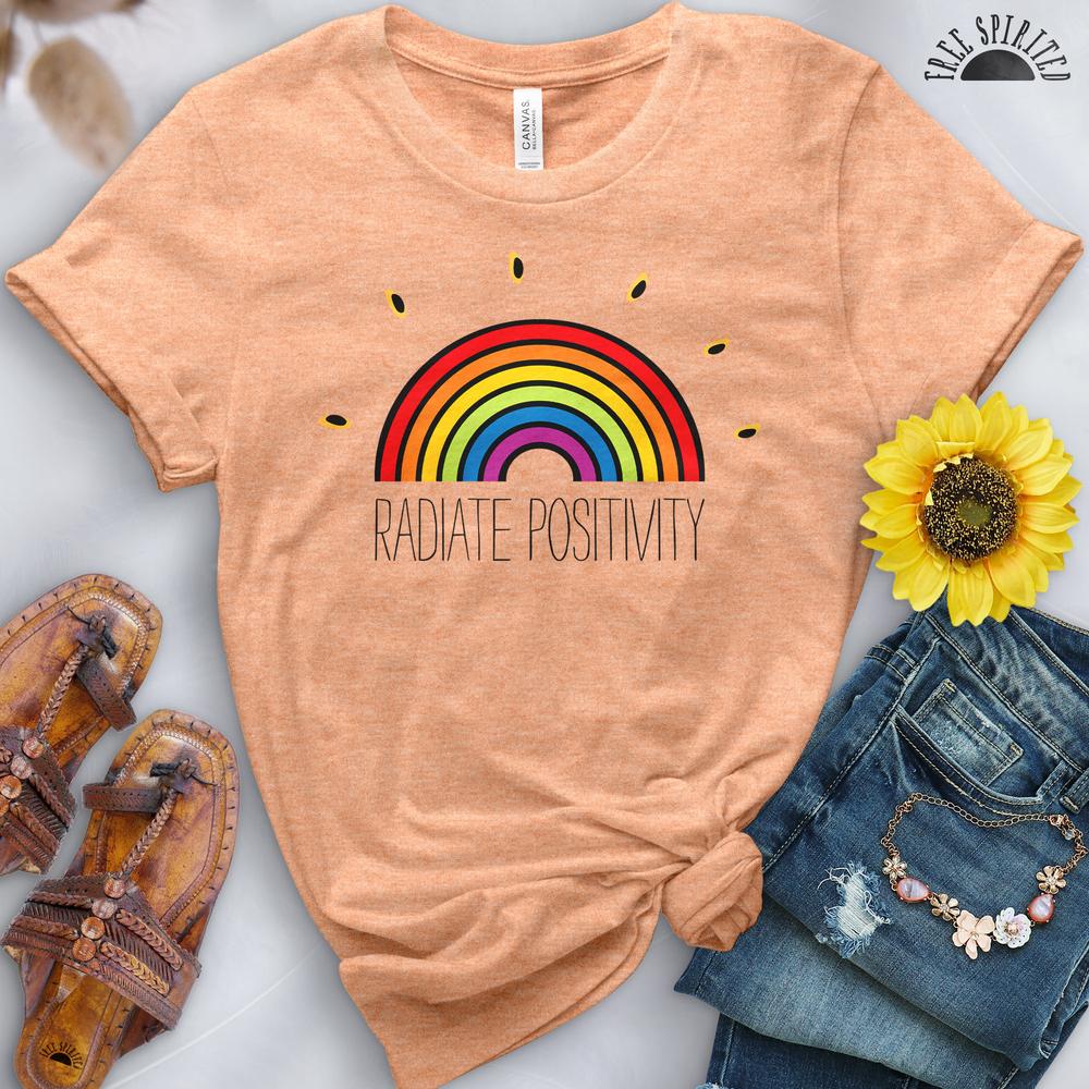 Radiate Positivity Rainbow Tee - Free Spirited