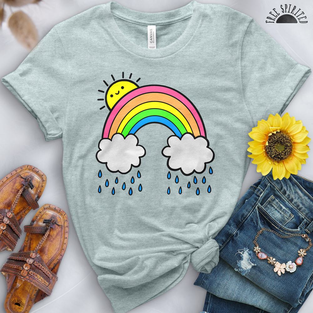 Rainbow Above the Clouds Tee - Free Spirited