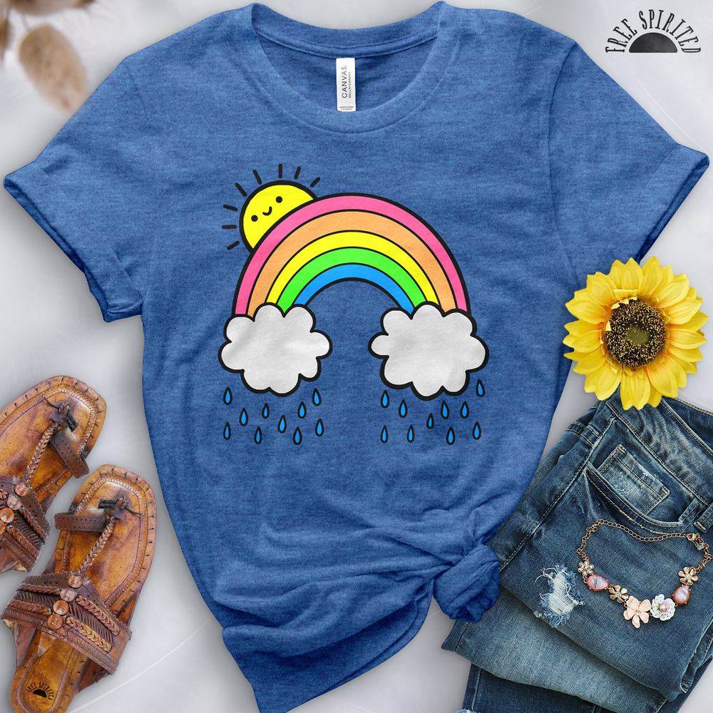 Rainbow Above the Clouds Tee - Free Spirited