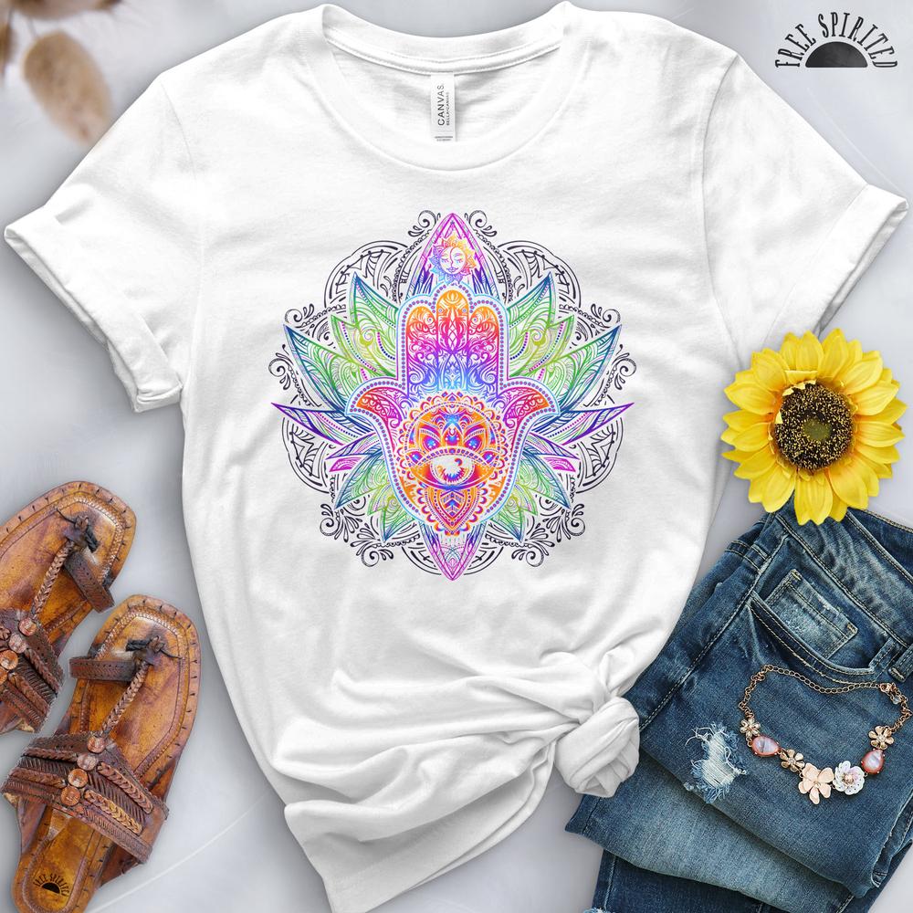 Rainbow Hamsa Tee - Free Spirited